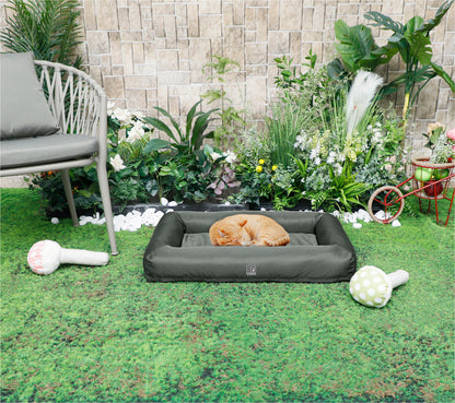 Waterproof Pet Bed with Cooling Gel Memory Foam, Medium - Charcoal