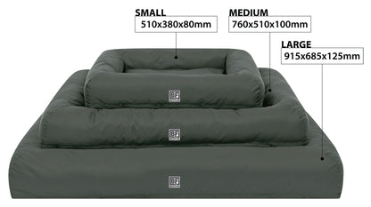 Waterproof Pet Bed with Cooling Gel Memory Foam, Medium - Charcoal