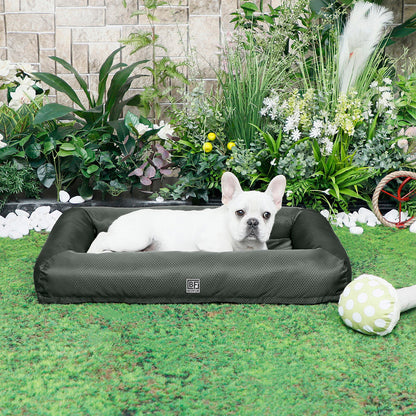 Waterproof Pet Bed with Cooling Gel Memory Foam, Small - Charcoal