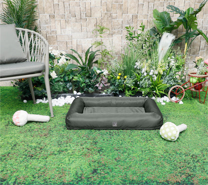Waterproof Pet Bed with Cooling Gel Memory Foam, Small - Charcoal