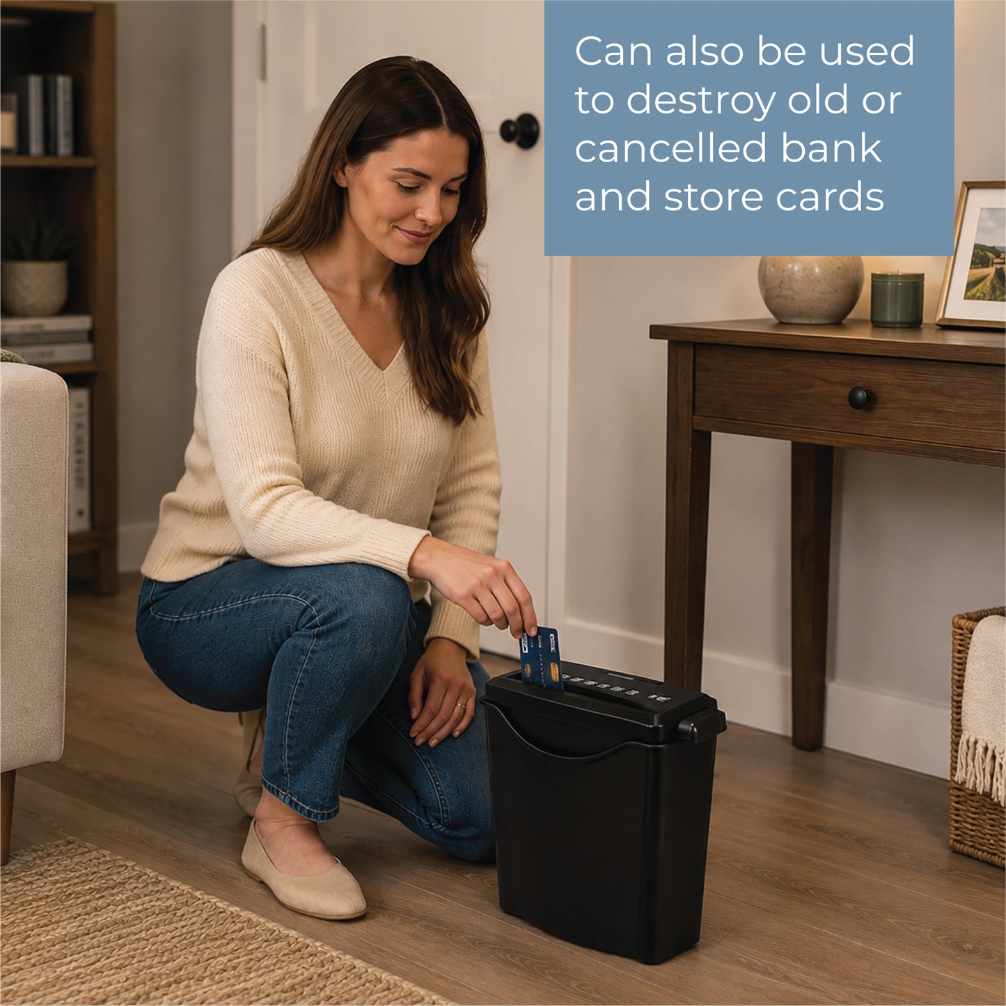 5 Sheet Strip Cut Paper Shredder with 7.5L Basket