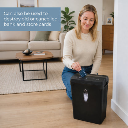 6 Sheet Crosscut Paper and Credit Card Shredder with 10L Basket and Viewing Window