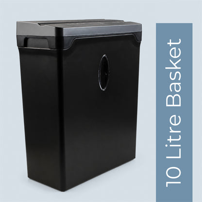 6 Sheet Crosscut Paper and Credit Card Shredder with 10L Basket and Viewing Window