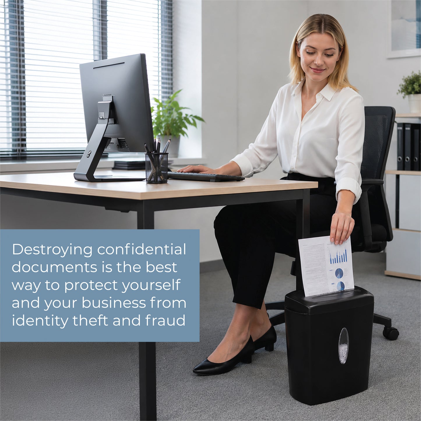 10 Sheet Crosscut Paper, Credit Card and CD Shredder with 15L Basket and Viewing Window
