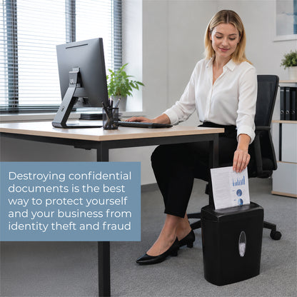 10 Sheet Crosscut Paper, Credit Card and CD Shredder with 15L Basket and Viewing Window