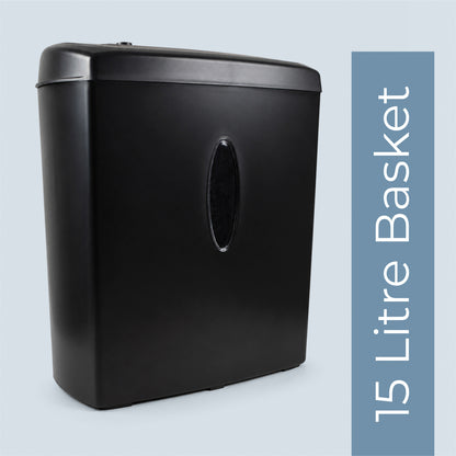 10 Sheet Crosscut Paper, Credit Card and CD Shredder with 15L Basket and Viewing Window