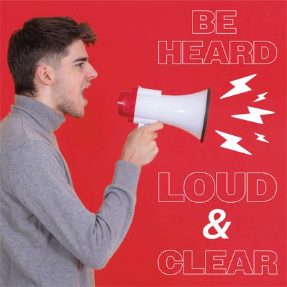 15W Handheld Megaphone with Foldable Hand Grip