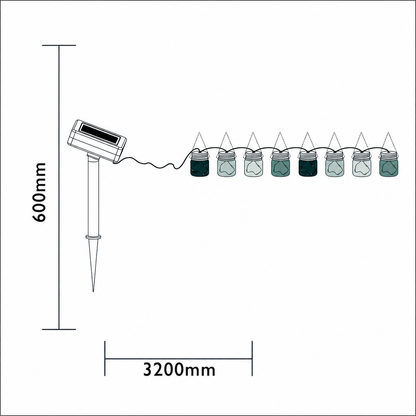 Luxform Lighting Blanes Solar LED Coloured Glass Jar String Light
