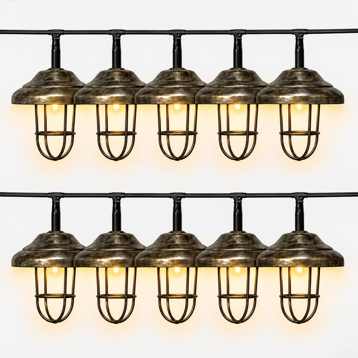 Luxform Lanzarote Solar String Lights – 10 LED Outdoor Garden Lights, 3.8m