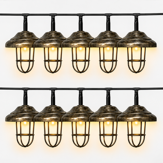 Luxform Lanzarote Solar String Lights – 10 LED Outdoor Garden Lights, 3.8m
