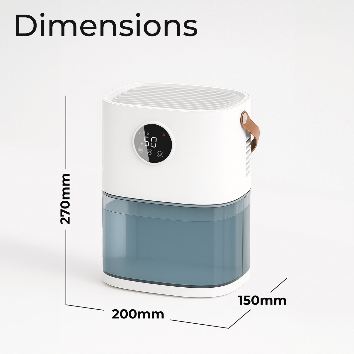 Prem-i-air Smart Dehumidifier 1.9L – Quiet Portable Dehumidifier for Home & Bedroom