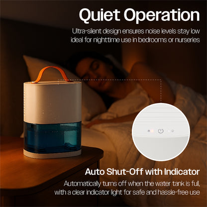 Prem-i-air 240ml Mini Dehumidifier – Quiet Portable Dehumidifier for Bedroom & Home