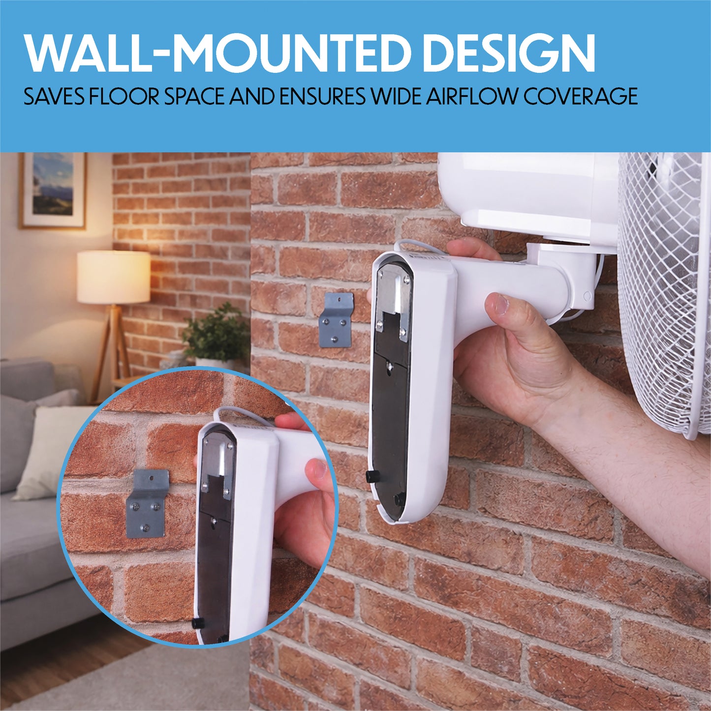 Prem-I-Air 16" Wall Fan with Remote Control & Timer – Oscillating 3 Speed Cooling Fan