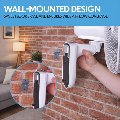 Prem-I-Air 16" Wall Fan with Remote Control & Timer – Oscillating 3 Speed Cooling Fan