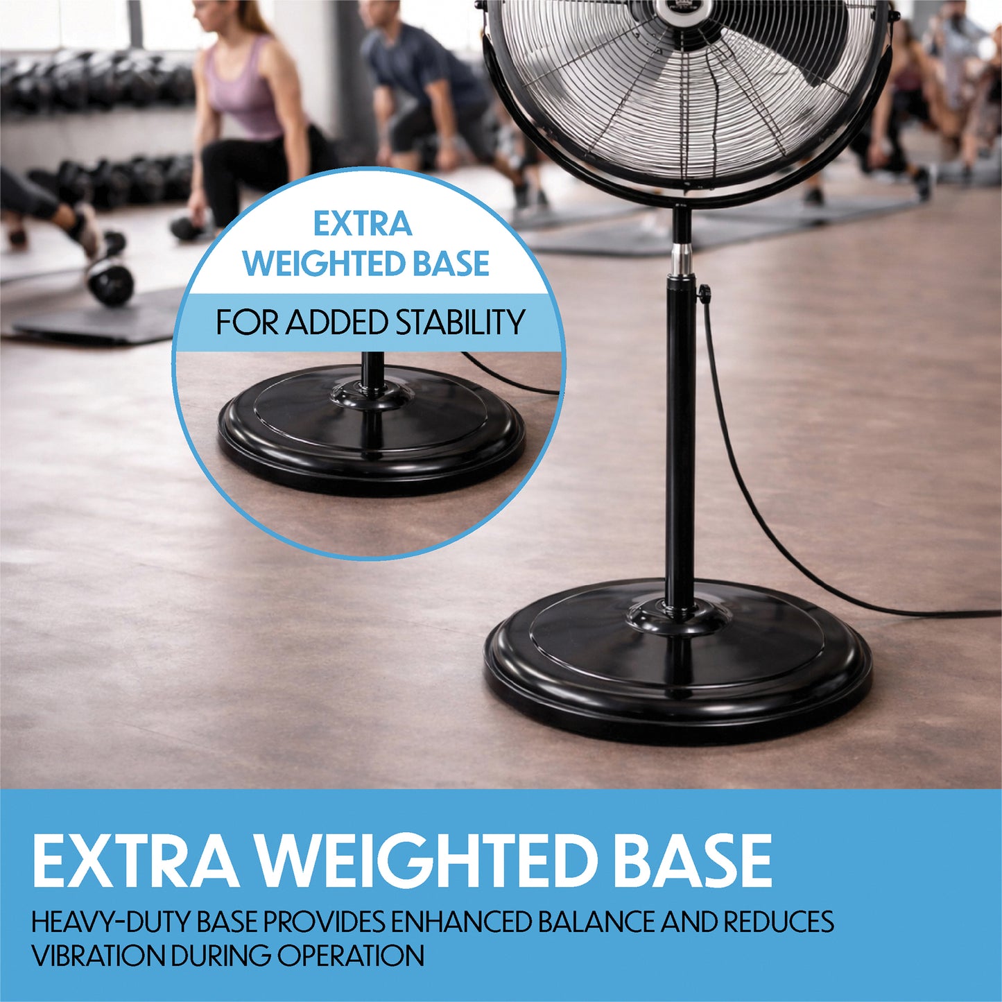 Prem-I-Air 20" High Velocity Pedestal Fan – Industrial Stand Fan, 3 Speed