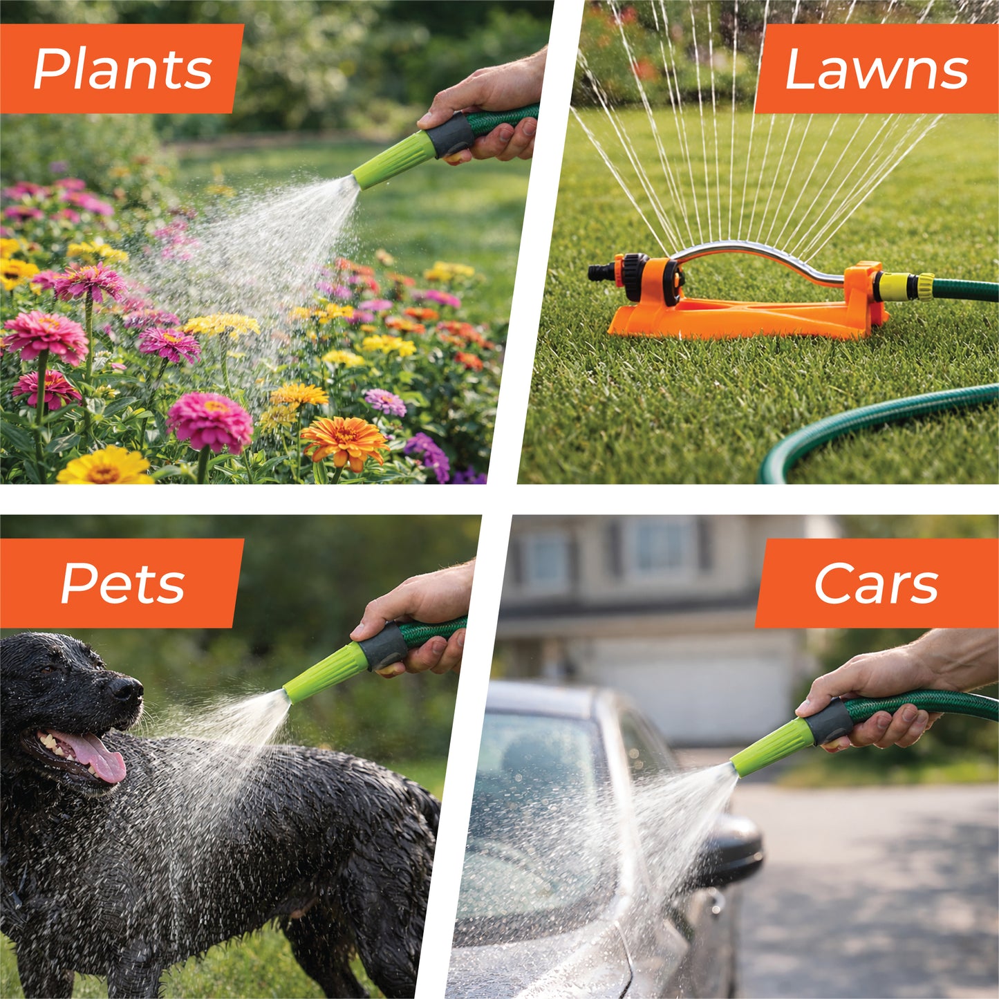 15M Reinforced Garden Hosepipe Kit with Spray Nozzle & Connectors – 13mm Flexible Water Hose