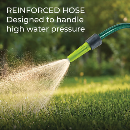 25M Reinforced Garden Hosepipe Kit with Spray Nozzle & Connectors – 13mm Flexible Water Hose