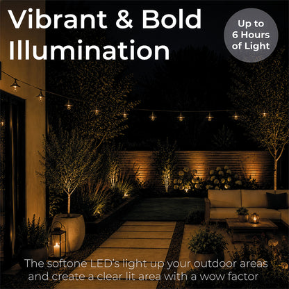 Luxform Lanzarote Solar String Lights – 10 LED Outdoor Garden Lights, 3.8m