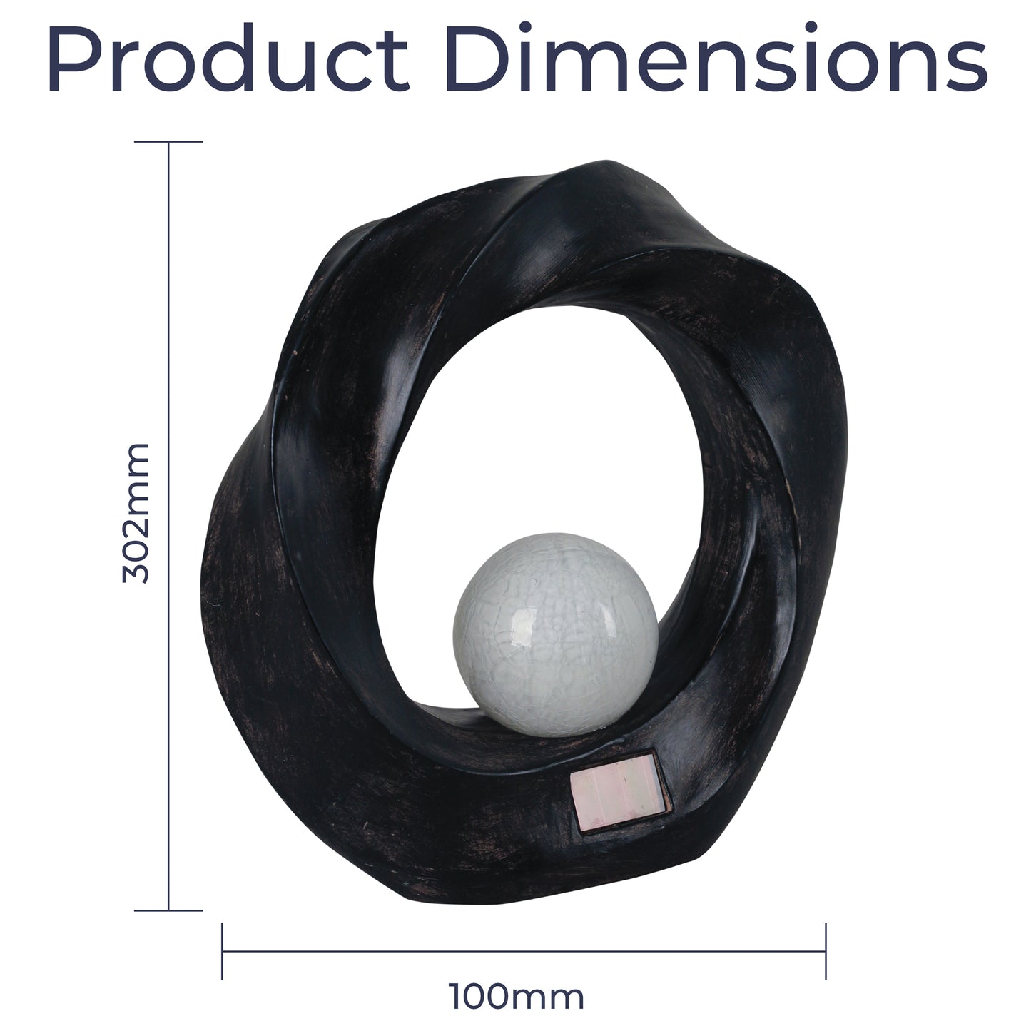 Luxform Lighting Crescent Solar Powered Polystone Garden Ornament