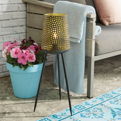 Luxform Lighting USB Rechargeable Beehive Tripod Outdoor Lamp – Warm LED Patio & Garden Light