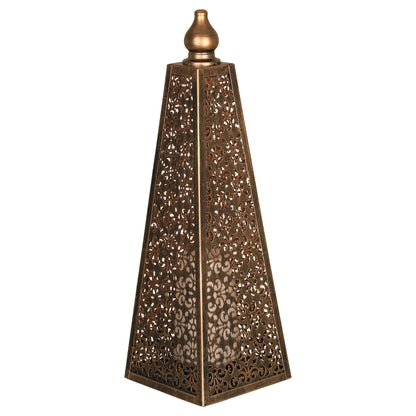 Luxform Lighting 45CM Battery Powered Metal Luxor Style Pyramid Flame Light With Remote Control and 24HR Timer