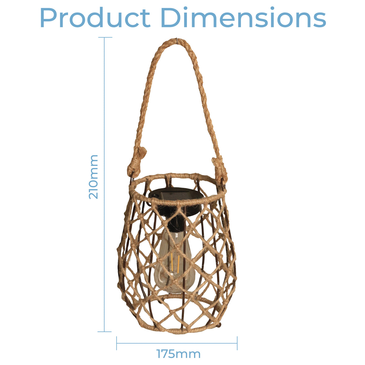 Luxform Sardegna Solar Rope Lantern – 15 Lumen Outdoor Table & Hanging Light