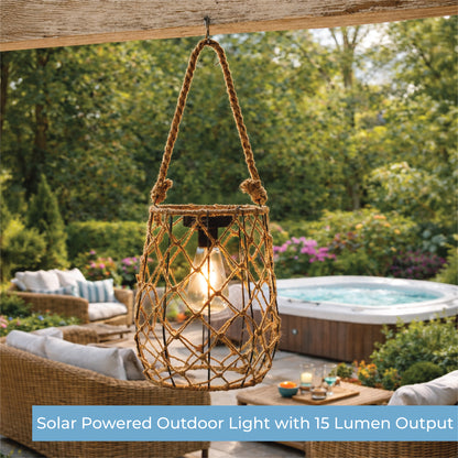 Luxform Sardegna Solar Rope Lantern – 15 Lumen Outdoor Table & Hanging Light