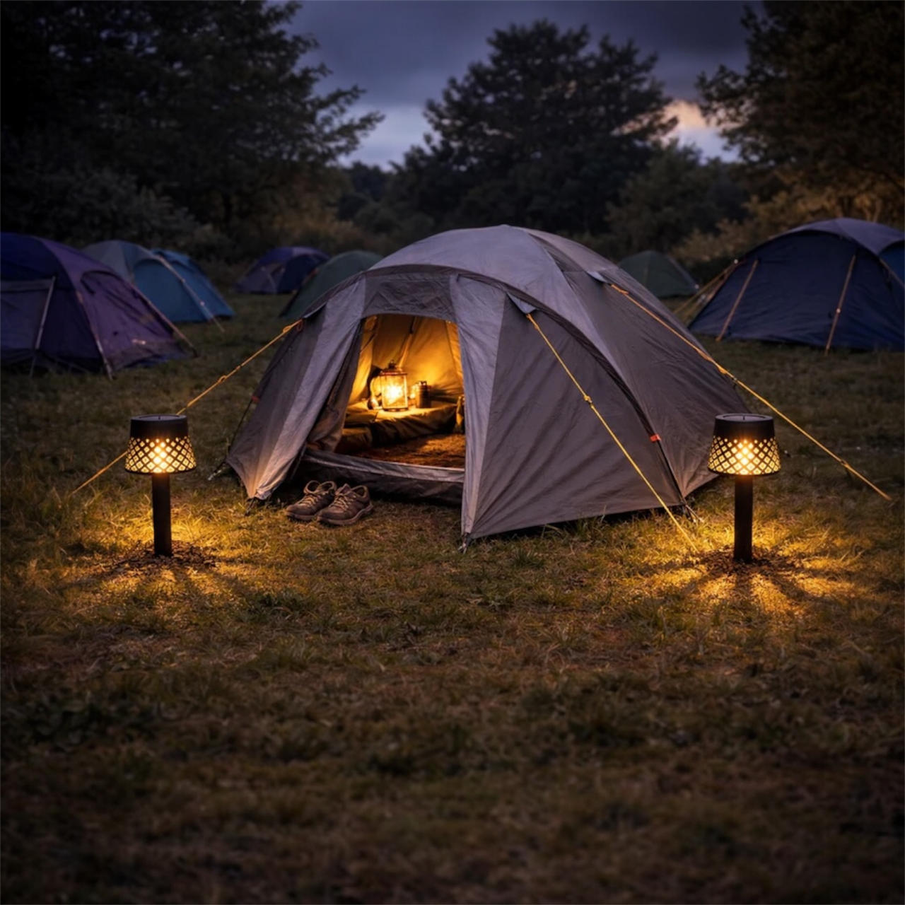 Luxform Manacor Solar Stake Light – Warm White Outdoor Garden Path & Border Light (PK OF 4)