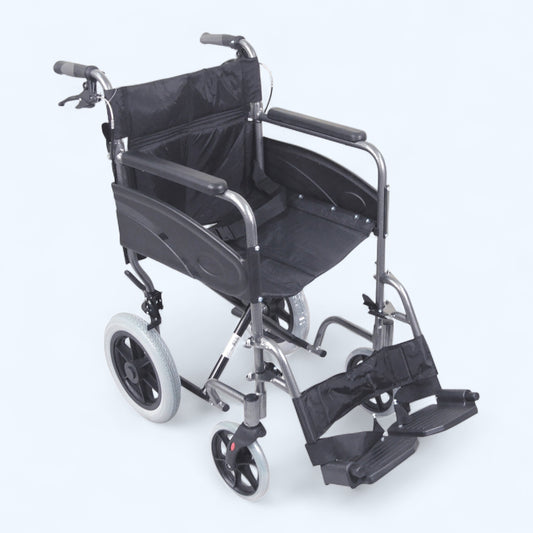 Aidapt Lightweight Folding Aluminium Transit Travel Wheelchair