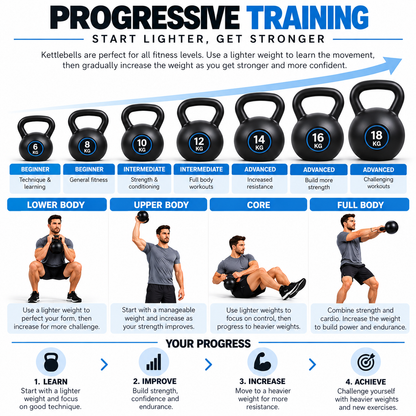 Bestfor Kettlebell Weight Set – 8kg, 10kg & 12kg | 3-Piece Home Gym Bundle