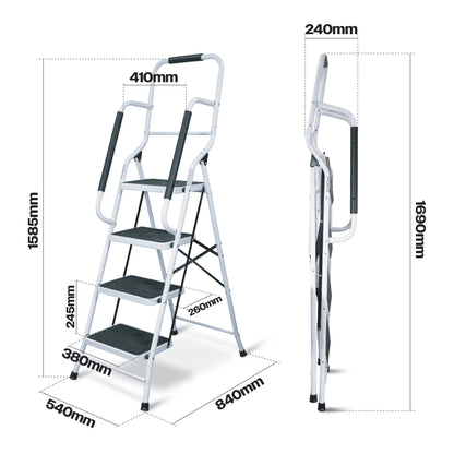 4 Step Ladder with Handrails