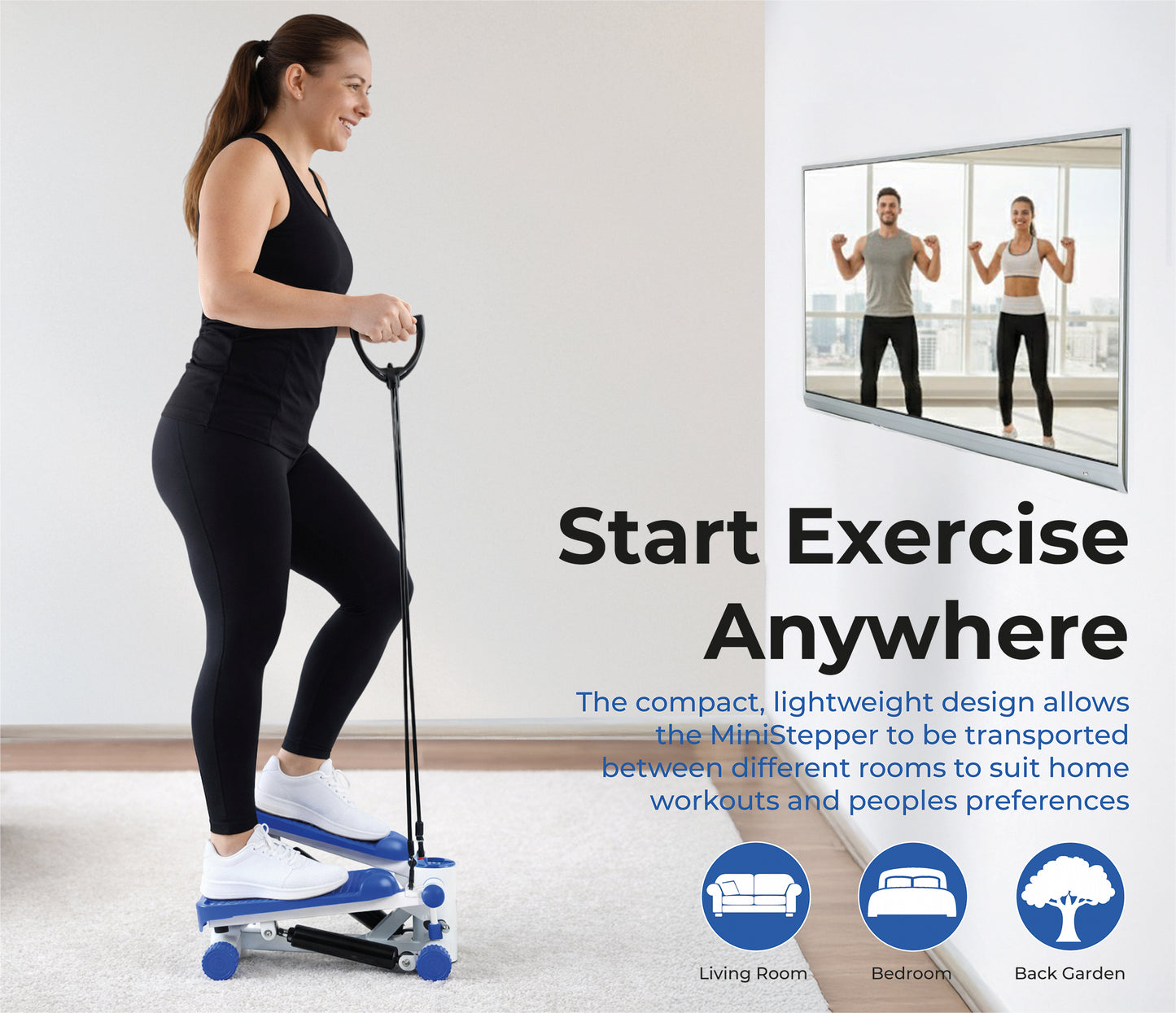 Mini-Stepper with LED Display and Training Ropes