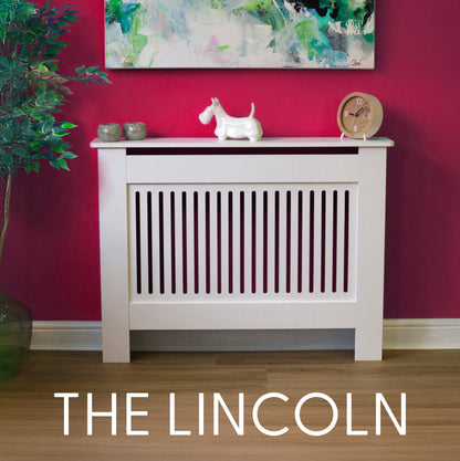 MDF Radiator Cover Vertical Vents, Medium - White