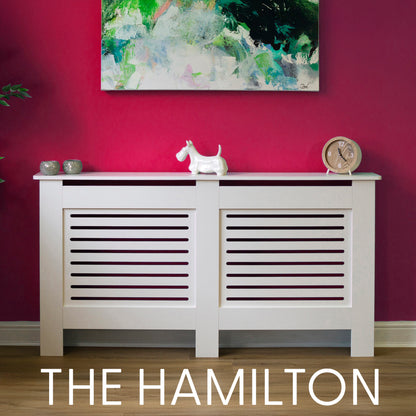 MDF Radiator Cover Horizontal Vents, Large - White