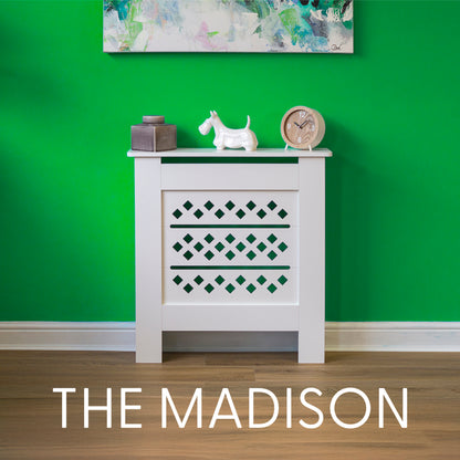 MDF Radiator Cover Rhombic Vents, Small - White