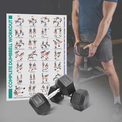 Hex Dumbbell Set - 20kgs