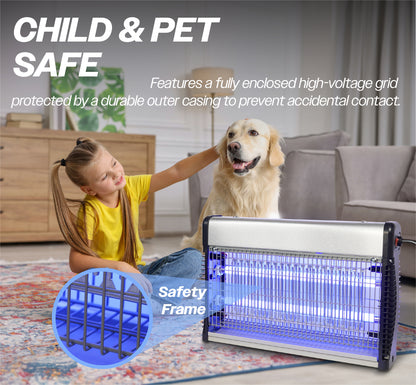 Prem-I-air Electronic Fly Insect Killer with 2 x 7W T8 LED Tubes and Hanging Chain for Areas Up To 100m2