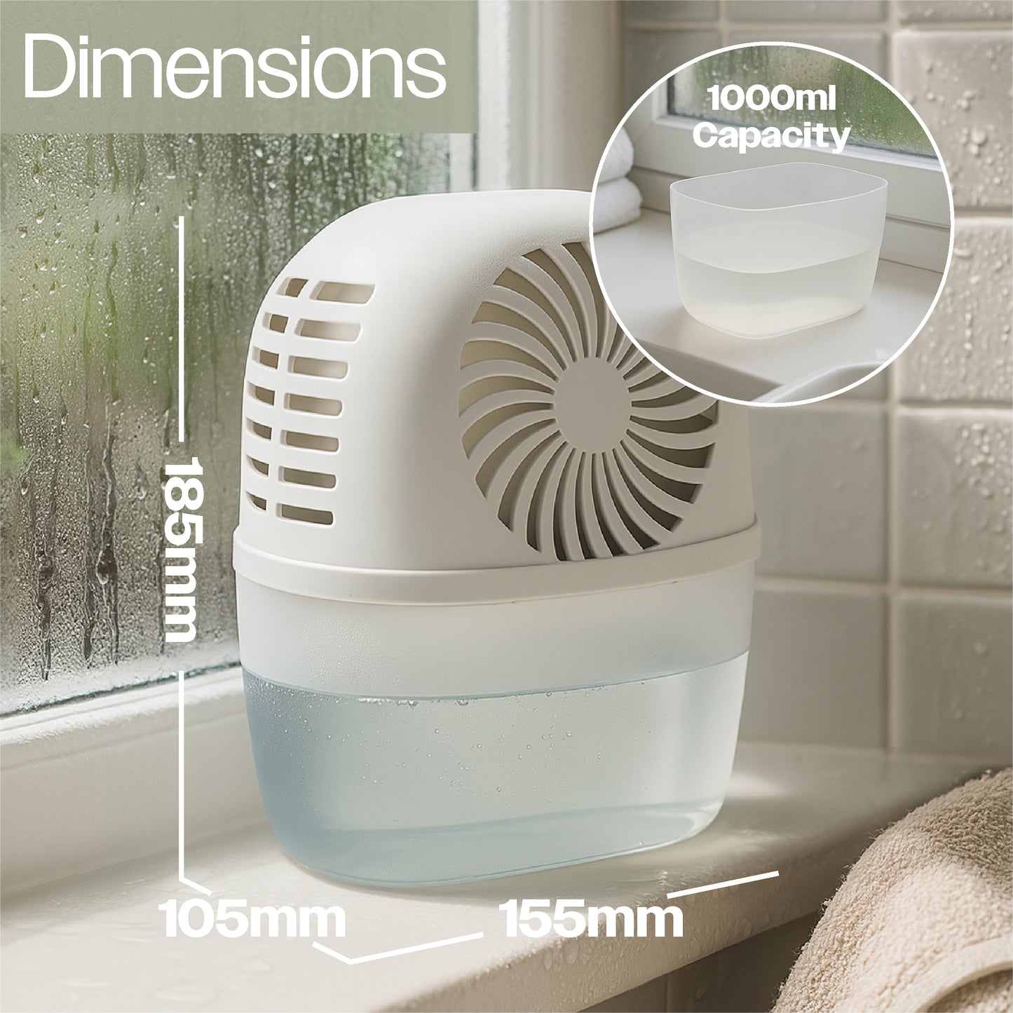 Prem-i-air 525g Moisture Absorber 360° – Silent Damp & Condensation Solution for Wardrobes & Caravans