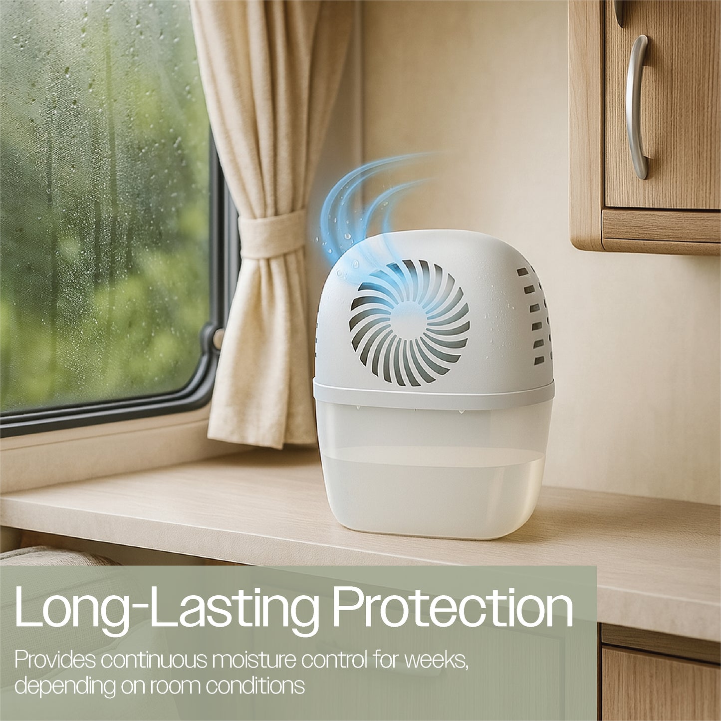 Prem-i-air 525g Moisture Absorber 360° – Silent Damp & Condensation Solution for Wardrobes & Caravans