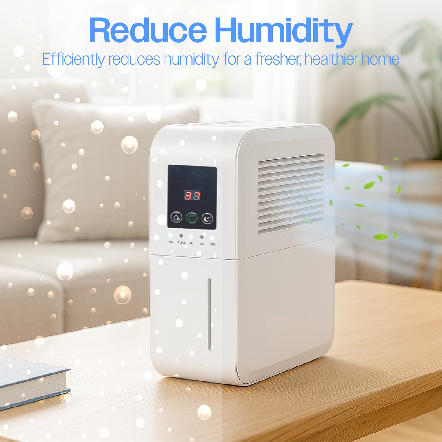Prem-i-air 2L Peltier Dehumidifier – Compact Wall-Mount or Freestanding Dehumidifier for Home