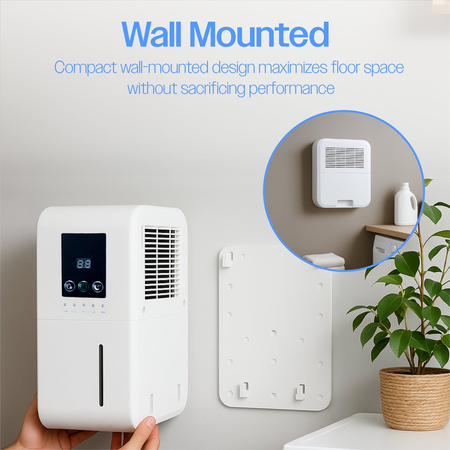 Prem-i-air 2L Peltier Dehumidifier – Compact Wall-Mount or Freestanding Dehumidifier for Home
