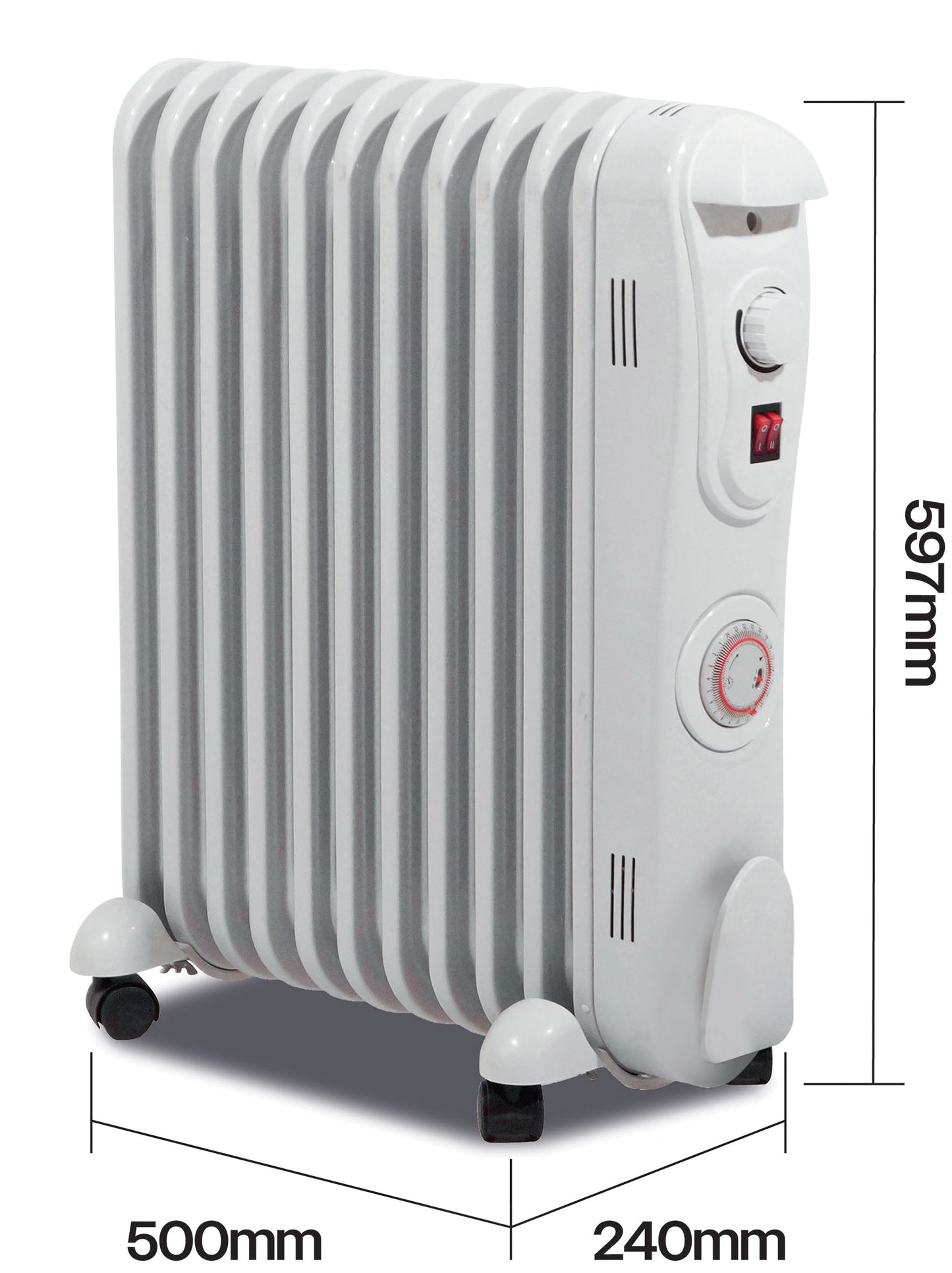 Prem-I-Air 11 Fin 2.5 kW Oil Filled Radiator with 24 Hour Timer