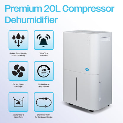 Prem-I-Air 20L Compressor Dehumidifier