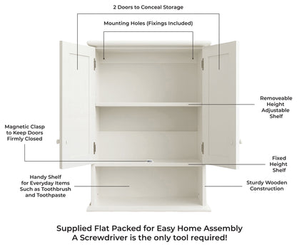 St Helens Home and Garden Wall Mounted Bathroom Cabinet