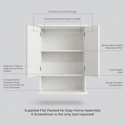 St Helens Home and Garden Wall Mounted Bathroom Cabinet