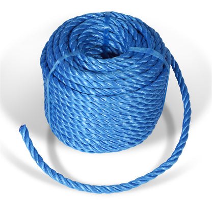 3 Strand 10mm Nylon Rope Blue 30m