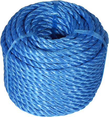 3 Strand 10mm Nylon Rope Blue 30m