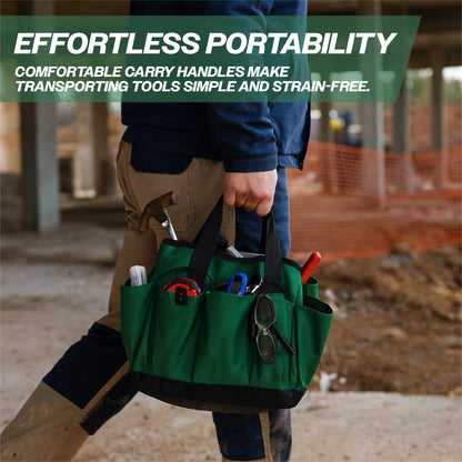 St Helens Home and Garden Multi-Purpose Deep Tool Storage Organiser Bag With Carry Handles and Side Pockets