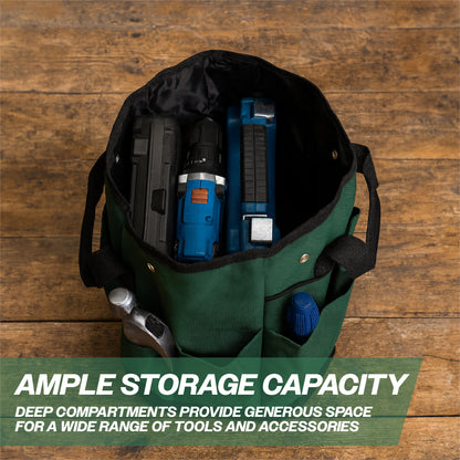 St Helens Home and Garden Multi-Purpose Deep Tool Storage Organiser Bag With Carry Handles and Side Pockets