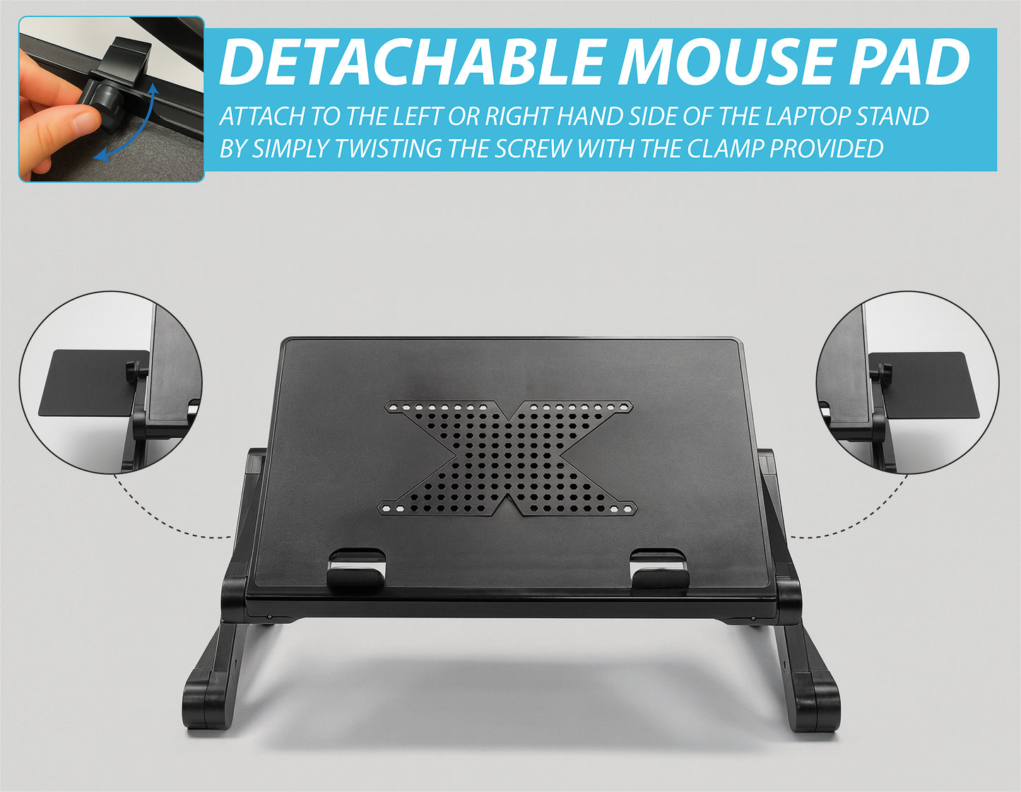 NJS Adjustable Laptop/Tablet Stand with USB fans and Mouse Holder